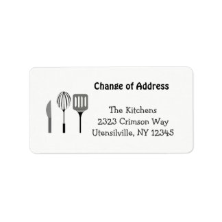 Utensils for the Kitchen New Address Label