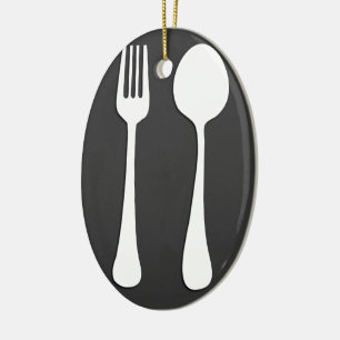 UTENSILS.. FORK, SPOON GIFTS CERAMIC ORNAMENT