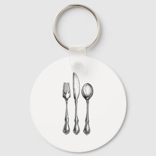 UTENSILS... KNIFE, FORK, SPOON KEYCHAIN