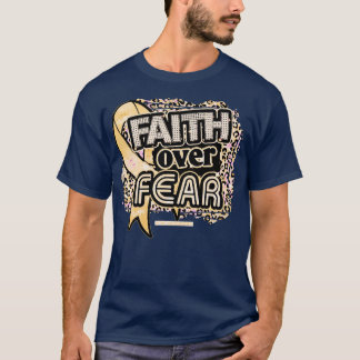 Uterine awareness Ribbon Faith Over Fear Leopard G T-Shirt