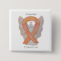 Uterine Cancer Angel Awareness Ribbon Pins