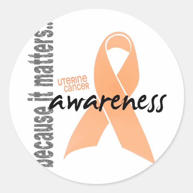 Uterine Cancer Awareness Classic Round Sticker (Front)