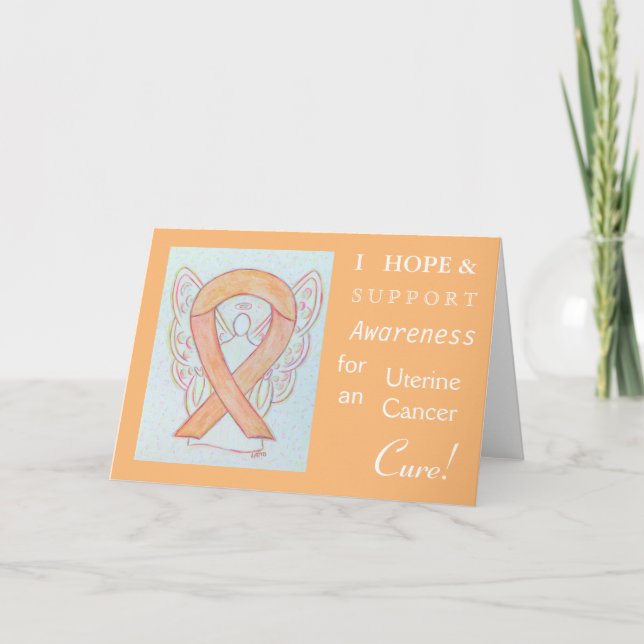 Uterine Cancer Awareness Ribbon Greeting Card (Front)