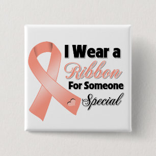 Uterine Cancer Ribbon Someone Special 2 Inch Square Button