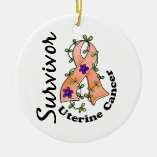 Uterine Cancer Survivor 15 Ceramic Ornament