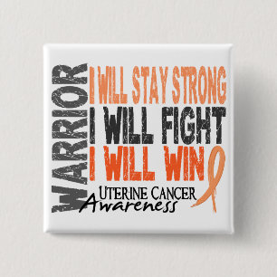 Uterine Cancer Warrior 2 Inch Square Button