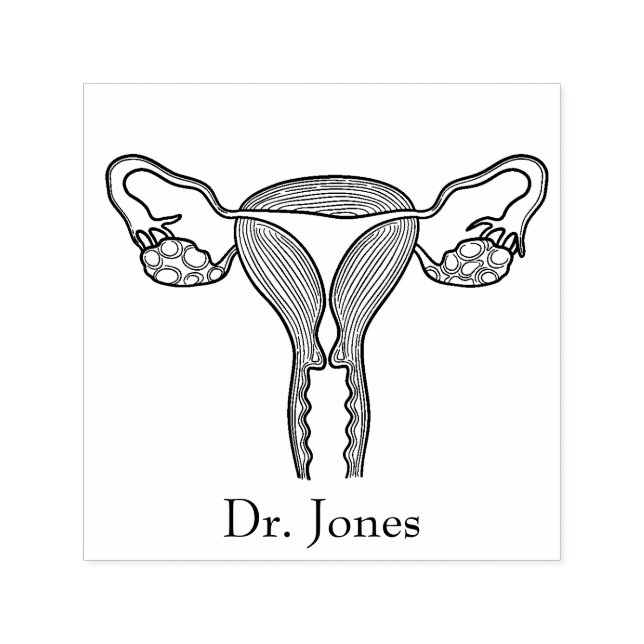 Uterus, Human Organs Self Inking Rubber Stamp (Design)