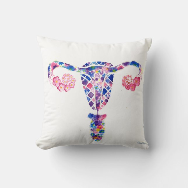 Uterus Throw Pillow (Front)