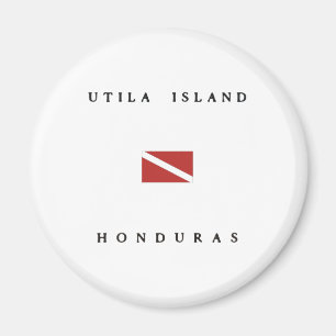 Utila Island Honduras  Scuba Dive Flag Magnet