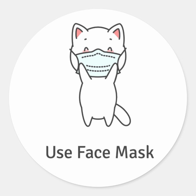 UTILISER LE MASQUE DE VISAGE COUPER CAT STICKER EN (Devant)