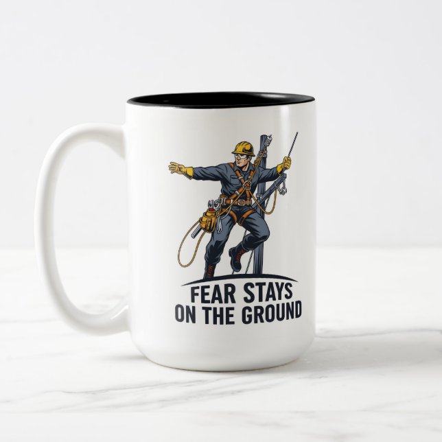 Utility Worker Motivational Quote Two-Tone Coffee Mug (Left)