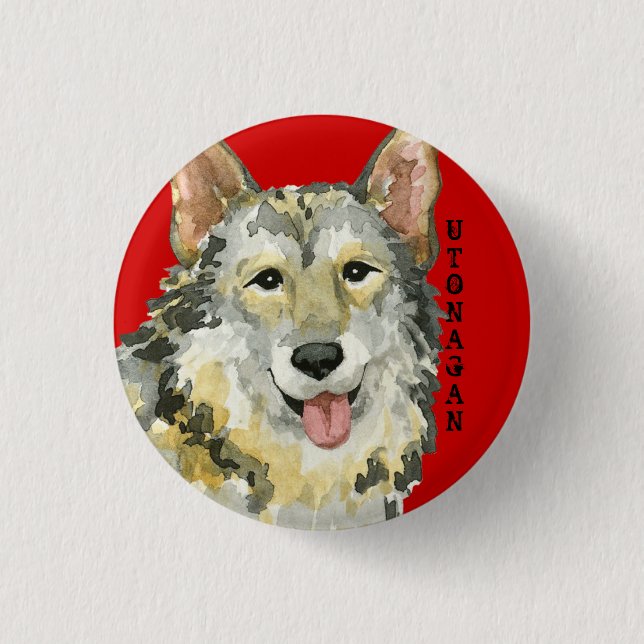 Utonagan Colour Block 1 Inch Round Button (Front)
