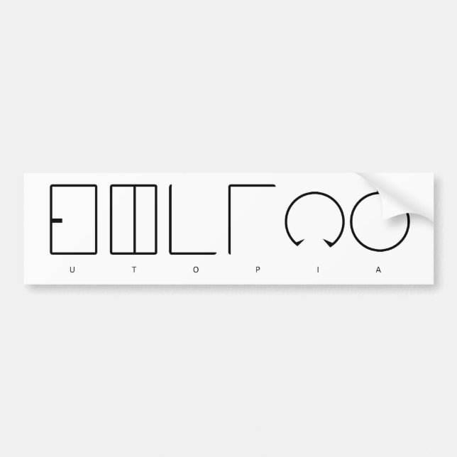 Utopia Bumper Sticker (Front)