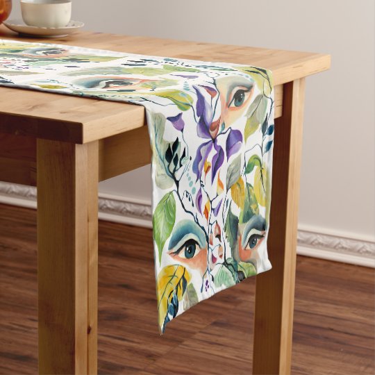 Utopian Avant-Garde Surreal Eyes Design Short Table Runner