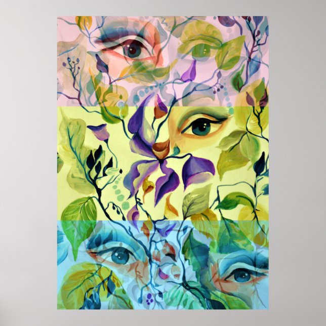 Utopian Psychedelic Surreal Eyes Design Poster (Front)
