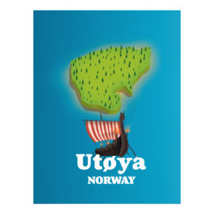 Utøya Norway travel poster