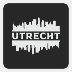 Utrecht City Cityscape Skyline Trip Funny Gift Square Sticker
