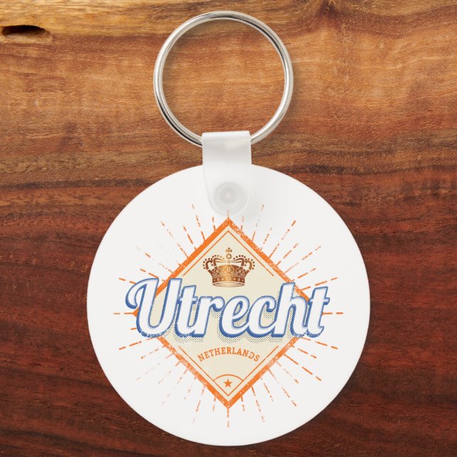 Utrecht Netherlands City Dutch Vintage Souvenir Keychain (Front)