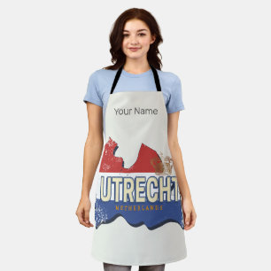 Utrecht Netherlands Map Dutch Vintage Souvenir Apron