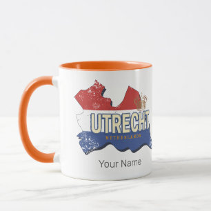 Utrecht Netherlands Map Dutch Vintage Souvenir Mug