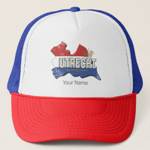 Utrecht Netherlands Map Dutch Vintage Souvenir Trucker Hat