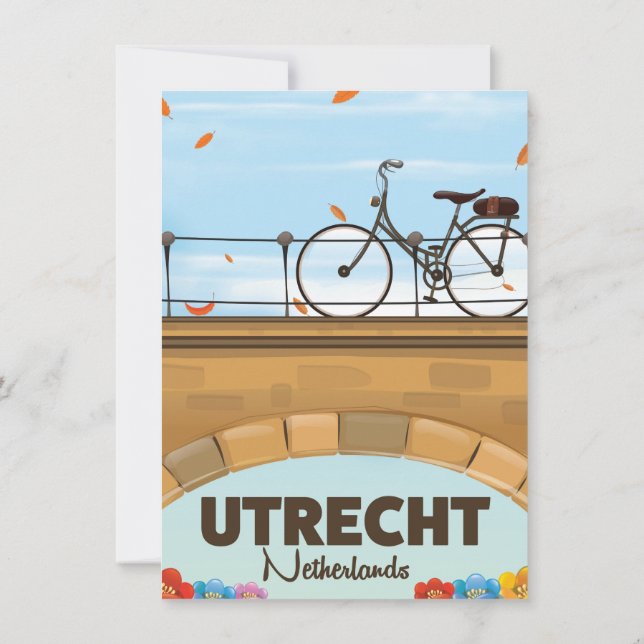 Utrecht Netherlands vacation poster. Invitation (Back)