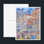 Utrecht Netherlands vintage travel watercolor Postcard<br><div class="desc">Utrecht Netherlands vintage travel place illustration</div>