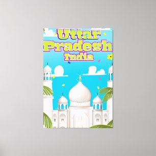 Uttar Pradesh Indian Travel poster. Canvas Print
