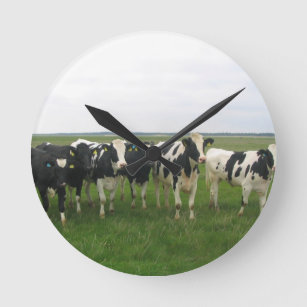 Utterly Delightful Cows! Round Clock