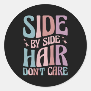 Utv We Do It Side By Side Hair Don'T Care Classic Round Sticker
