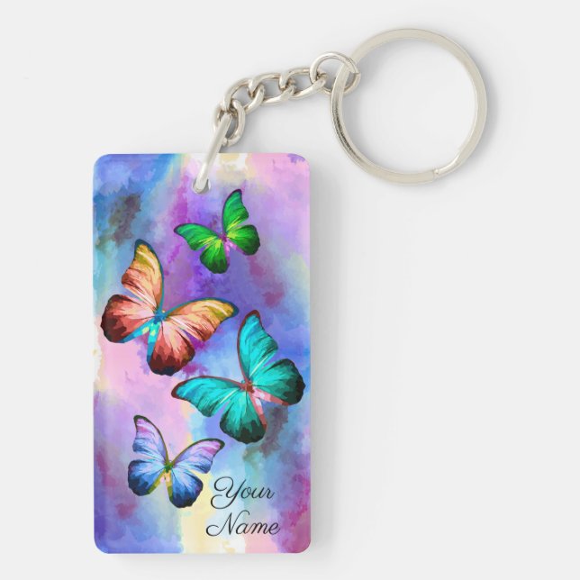 Utvärderingsmeddelande för andningsfrisk Blommigt Keychain (Back)