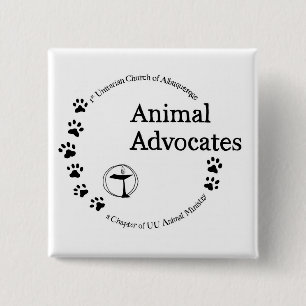 UU Animal Advocates Logo 2 Inch Square Button