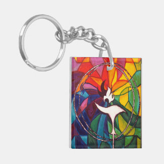 UU Chalice Square KeyChain Unitarian Universalist