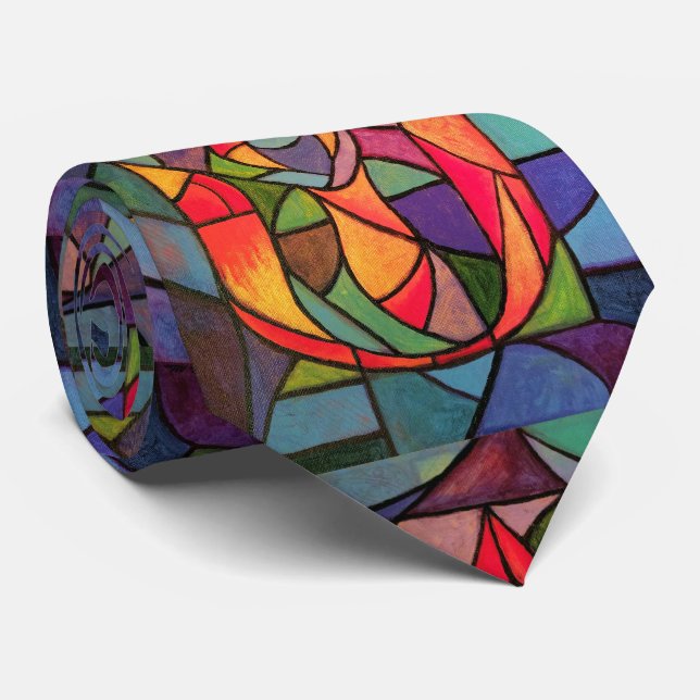 UU Flaming Chalice Original Artwork Necktie (Rolled)