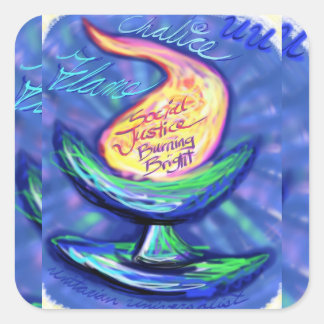 UU Flaming Chalice Square Sticker