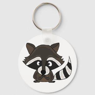 UU- Funny Raccoon Cartoon Art Keychain