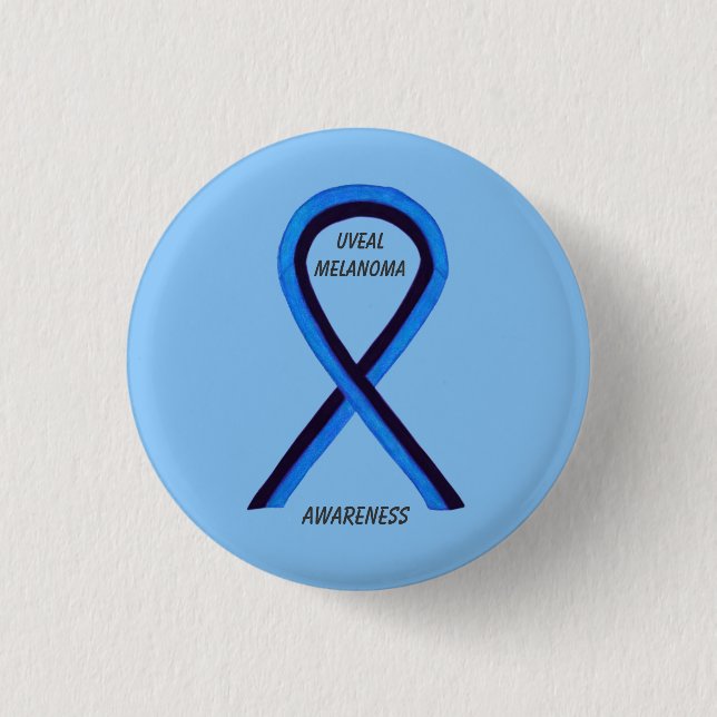 Uveal Melanoma Awareness Ribbon Angel Custom Pin (Front)