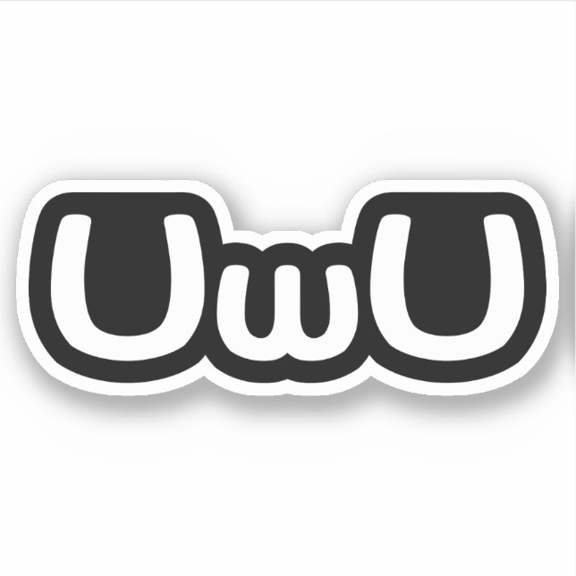 UwU Happy Anime Face Emoticon (Front)