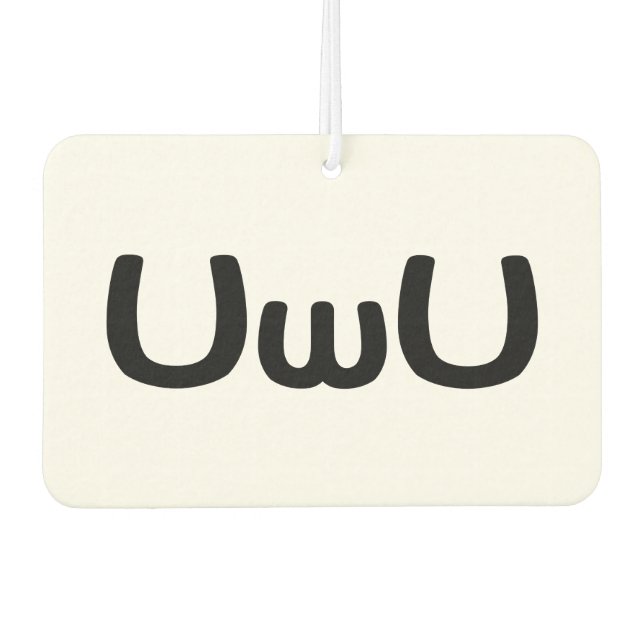 UwU Happy Anime Face Emoticon Air Freshener (Front)