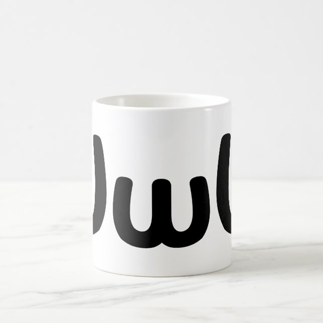 UwU Happy Anime Face Emoticon Coffee Mug (Center)