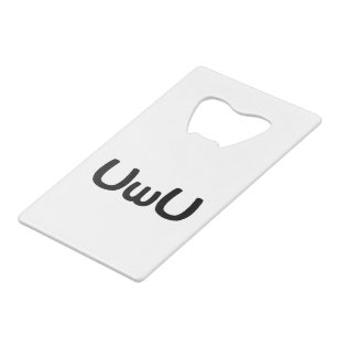 UwU Happy Anime Face Emoticon Credit Card Bottle Opener