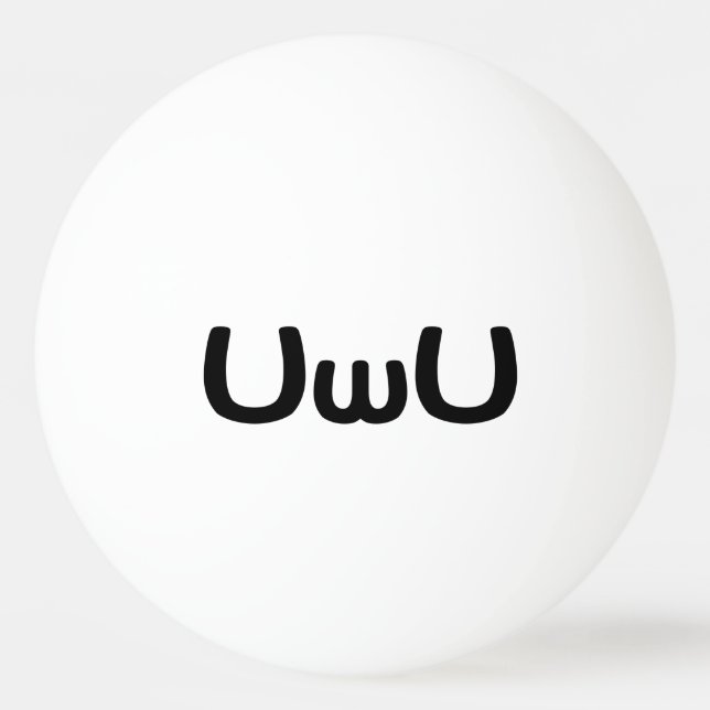 UwU Happy Anime Face Emoticon Ping Pong Ball (Front)