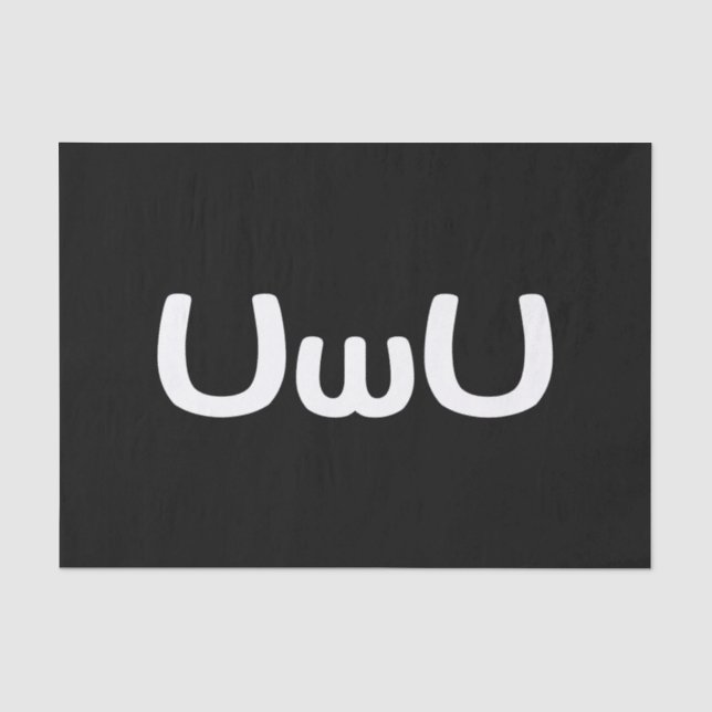 UwU Happy Anime Face Emoticon Tissue Paper (Front)