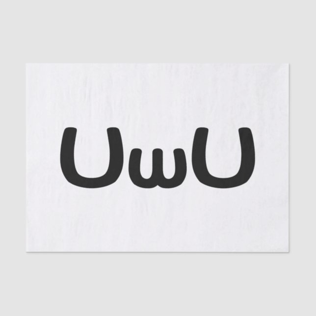 UwU Happy Anime Face Emoticon Tissue Paper (Front)