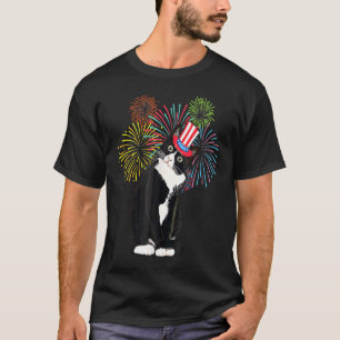 Uxedo Cat 4 H Of July Patriotic Adults Kids T-Shirt