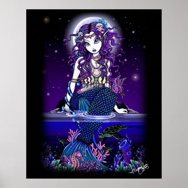 "Uxia" Midnight Mermaid Poster (Front)