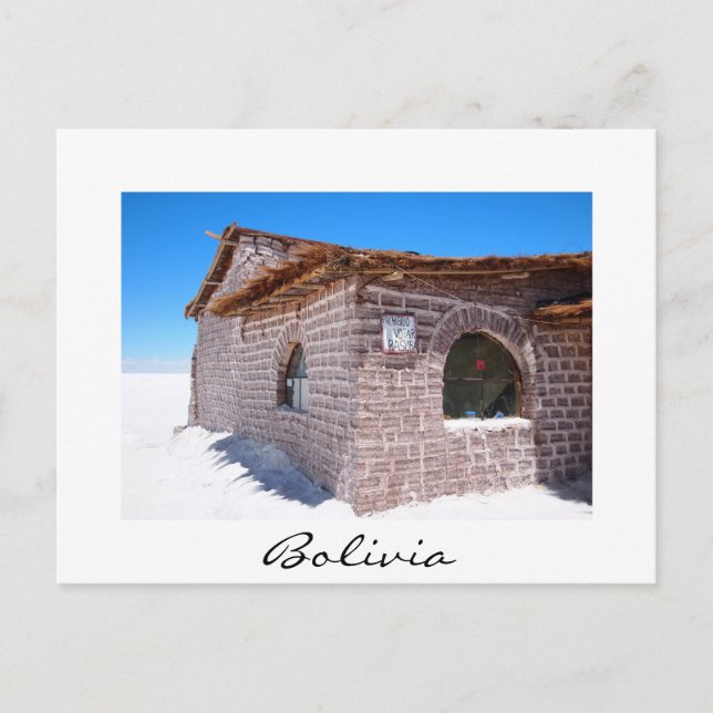 Uyuni hôtel de sel, Bolivie carte postale blanche (Devant)
