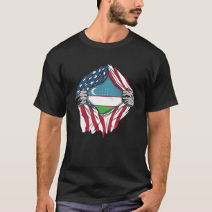 Uzbek Blood Inside Me Uzbekistan Flag T-Shirt