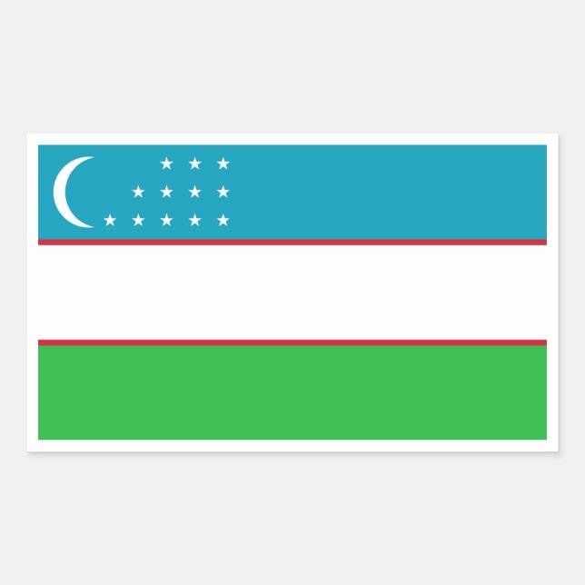 Uzbek Flag, Flag of Uzbekistan Sticker (Front)