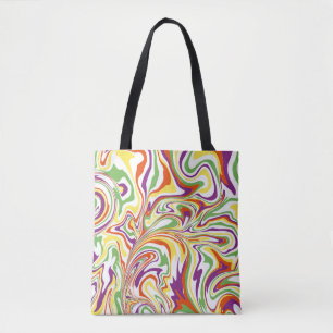 Uzbek fluid ornament, decorative design. tote bag